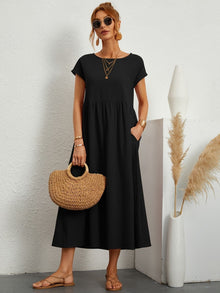 Camell | Kleid mit Rundhalsausschnitt – Schwarz