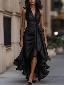 Nocturna - Klassisches Eleganzkleid – Schwarz