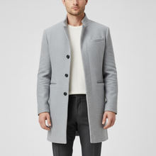 Minimalistischer Einreihiger Mantel - Loris – Grau
