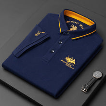 Miles - Polohemd mit Stickakzent – Blau