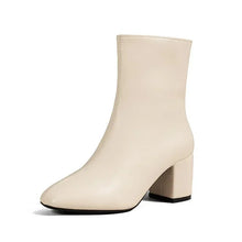 Moderne Dirndl Boots mit elegantem Reißverschluss – Cremeweiß