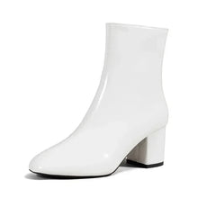 Moderne Dirndl Boots mit elegantem Reißverschluss – Weiß