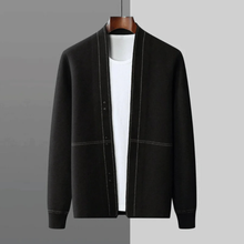 Moderne Strickjacke mit offener Vorderseite – Schwarz