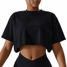 Modisches Trainingscrop Top - Leichtiva – Schwarz