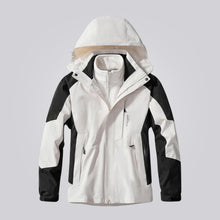 Damen 3 in 1 Jacke wasserdicht mit Kapuze – Offwhite