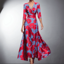 Cordula™ – klassisches geblümtes Kleid Maxi – Rot