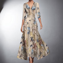 Cordula™ – klassisches geblümtes Kleid Maxi – Beige