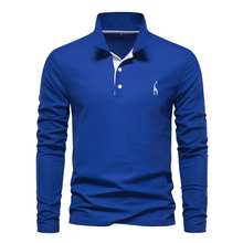 Antoine - Langärmeliges Herren-Poloshirt für den Alltag – Blau