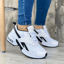 Damen Freizeit Sneaker Bequem Modern – Weiß