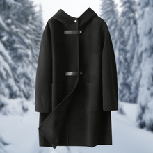 Luxuriöse Damen-Kapuzenjacke aus Kaschmir - Doppelseitig tragbar - Elegant & warm – Schwarz