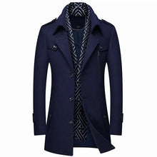 Eleganter Herren Wollmantel für Business und formelle Anlässe – Blau