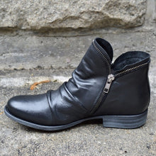 Stiefelette Damen Komfort Herbst | Modisch Reißverschluss – Schwarz