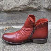 Stiefelette Damen Komfort Herbst | Modisch Reißverschluss – Rot