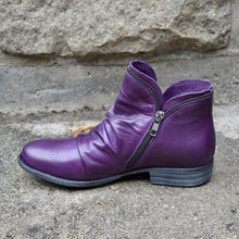 Stiefelette Damen Komfort Herbst | Modisch Reißverschluss – Lila