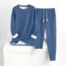 Loungewear-Set | Weite Hose & Langarm-Top | Eleganter Komfort – Marineblau
