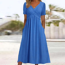 Sacha - Lässige Eleganz Midi-Kleid – Blau