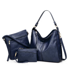 Luxuriöses 3-teiliges Handtaschen-Set für die moderne Frau – DUNKELBLAU