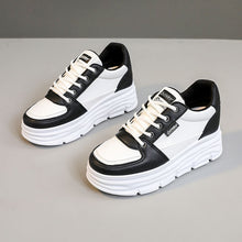 Damen modische Plateau-Sneaker mit komfortabler Dämpfung – Schwarz
