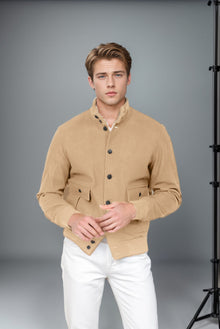Herren modische Chino-Jacke mit praktischen Taschen Aliams – Khaki