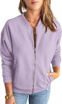 Damen Übergangsjacke | mit Reißverschluss – Lila