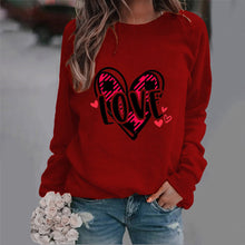 Damen Sweatshirt mit kreativem Herzdesign und lässigem Schnitt – Burgunderrot