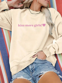 Damen Sweatshirt mit inspirierendem Schriftzug und lässiger Passform – Khaki
