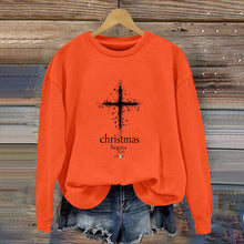 Damen Sweatshirt mit christlichem Motiv und weichem Innenfutter – Orange