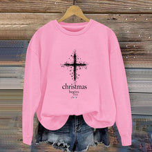 Damen Sweatshirt mit christlichem Motiv und weichem Innenfutter – Rosa