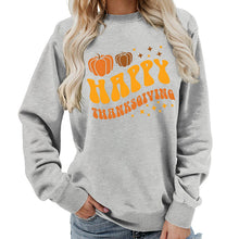 Damen Sweater mit festlichem Pumpkin-Motiv und gemütlicher Passform – Grau