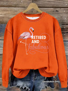 Damen Sweatshirt mit einzigartigem Flamingo-Motiv und inspirierendem Aufdruck – Orange