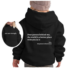 Damen Kapuzenpullover mit motivierendem Schriftzug und lässigem Schnitt – Schwarz