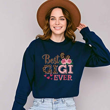 Damen Sweatshirt mit kreativem Gigi-Motiv – Dunkelblau