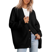 Damen-Strickjacke in Übergrößer | Gestreift – Schwarz