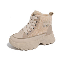 Damen Winterliche High-Top Sneaker mit kuscheligem Fleece-Futter und rutschfester Sohle – Khaki