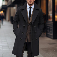 Herren doppelter Wollmantel Aliams – Schwarz