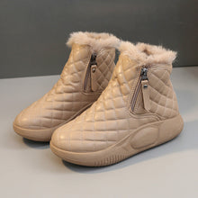 Damen Winterliche High-Top Stiefel mit Fleece-Futter und rutschfester Sohle – Khaki