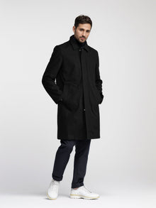 Herren zeitlos eleganter Mantel mit praktischen Taschen Aliams – Schwarz