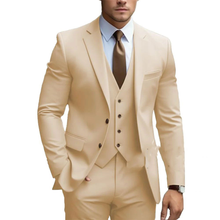 Eleganter Slim Fit Hochzeitsgastanzug für Herren | Jacke, Weste und Hose – Gelb