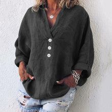 Nancy® | Eleganter Pullover aus Baumwolle und Leinen – Schwarz