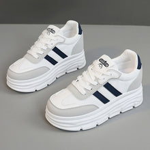 Damen Plateau Sneakers mit atmungsaktivem Mesh-Obermaterial und dämpfender Sohle – Weiß