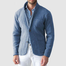 Herren Cardigan mit Eleganter Schnittführung und praktischen Taschen Aliams – Hellblau