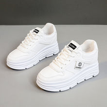Damen modische Plateau Sneakers mit effektiver Dämpfung und hochwertiger Oberflächenstruktur – Weiß