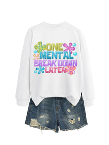 Damen Sweatshirt mit kreativem Aufdruck – Weiß
