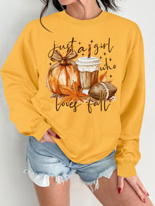 Damen Sweatshirt mit herbstlichem Motiv und inspirierendem Druck – Gelb