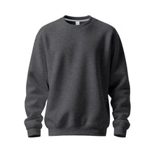 Herren nan Oversize-Rundhals-Sweatshirt aus weichem Baumwollfleece mit gerippten Bündchen Drune – Dunkelgrau