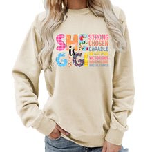 Damen Sweatshirt mit inspirierendem Text-Design – Khaki