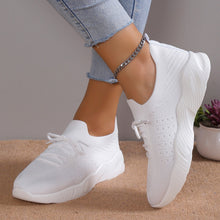 Damen nan gestrickte Slip-On Sneaker mit Memory-Fußbett und rutschfester Wellenlaufsohle Drune – Weiß