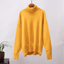 Emma | Damen Lässiger Warmer Strickpullover mit geripptem Saum – Gelb