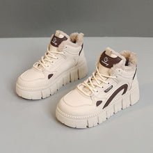 Damen High-Top Sneaker mit luxuriösem Fleece-Futter und rutschfester Sohle – Khaki