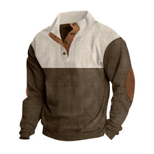 Herren modischer Stehkragen-Pullover mit eleganten Knöpfen Aliams – Braun